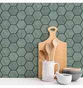 Green Peel and Stick Kitchen Wall Tiles